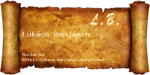 Lukács Benjámin névjegykártya