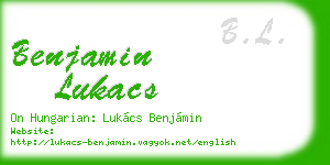 benjamin lukacs business card