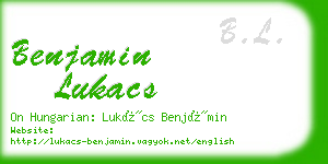 benjamin lukacs business card
